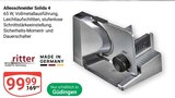 Allesschneider Solida 4 von Ritter für 99,99 € bei GLOBUS im Angebot Allesschneider Solida 4 von Ritter im aktuellen GLOBUS Prospekt