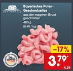 Bayerisches Puten-Geschnetzeltes Angebote von Gut Ponholz bei Netto Marken-Discount Friedrichshafen für 3,79 €