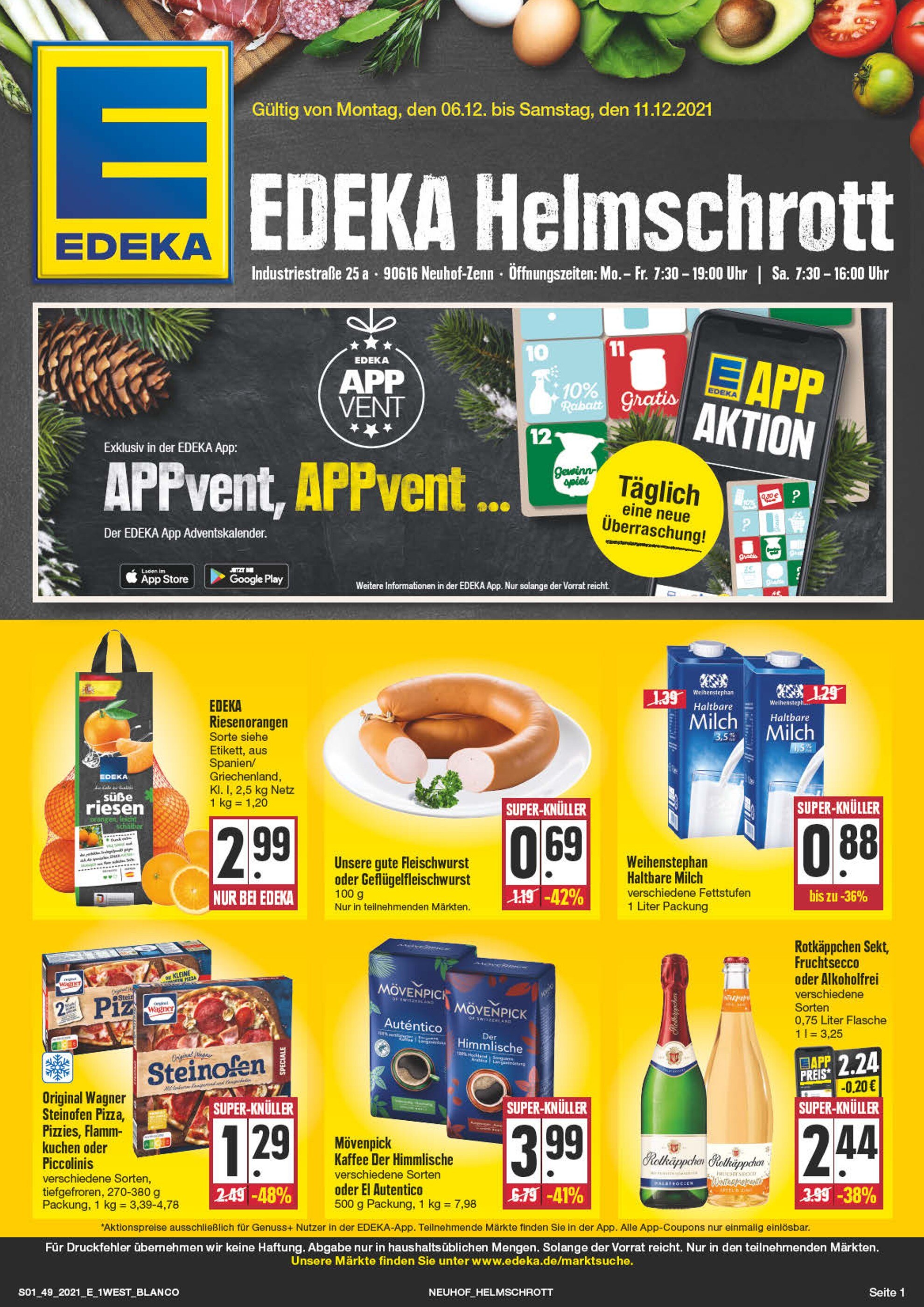 EDEKA Prospekt für Nürnberg mit 28 Seiten EDEKA Prospekt für Nürnberg: "Top Angebote!", 28 Seiten, 06.12.2021 - 11.12.2021