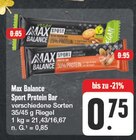 Sport Protein Bar Angebote von Max Balance bei EDEKA Dresden für 0,75 €