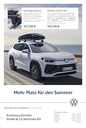 Volkswagen Prospekt für Klettstedt mit 1} Seite Volkswagen Prospekt für Klettstedt: "Mehr Platz für den Sommer", 1 Seite, 01.06.2025 - 31.08.2025