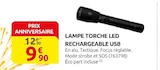 Promo Lampe Torche LED Rechargeable USB à 9,90 € dans le catalogue Rural Master à Malemort-sur-Corrèze