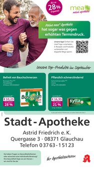 mea - meine apotheke Prospekt der KW 36 "Unsere September-Angebote" Aktueller mea - meine apotheke Prospekt "Unsere September-Angebote" Seite 1 von 4 Seiten