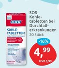 Kohletabletten bei Durchfallerkrankungen von SOS im aktuellen budni Prospekt für 4,99 €