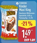 Kinder Maxi King von Ferrero für 1,49 € bei ALDI Nord im Angebot Kinder Maxi King von Ferrero im aktuellen ALDI Nord Prospekt