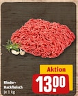 Rinder-Hackfleisch im Angebot bei REWE in Rheda-Wiedenbrück Rinder-Hackfleisch Angebote bei REWE Rheda-Wiedenbrück für 13,00 €