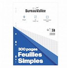Feuilles Simples- 300 pages - A4 - Grands carreaux - Perforées - Bureau Vallée - Bureau Vallee dans le catalogue Bureau Vallée