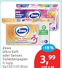 Ultra Soft oder Senses Toilettenpapier von Zewa für 3,99 € bei budni im Angebot Ultra Soft oder Senses Toilettenpapier von Zewa im aktuellen budni Prospekt
