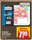 Schweine-Nackensteaks Angebote von Qualitätsmetzgerei Wilhelm Brandenburg bei REWE Oberursel für 7,99 €