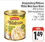 Mildessa Mildes Wein Sauer Kraut Angebote von Hengstenberg bei nah und gut Würzburg für 1,49 €