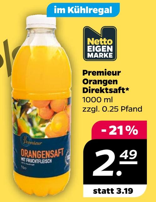 Orangen Direktsaft