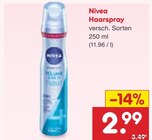 Haarspray im Angebot bei Netto Marken-Discount in Bruchsal Haarspray Angebote von Nivea bei Netto Marken-Discount Bruchsal für 2,99 €