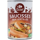 Saucisses aux Lentilles - CARREFOUR CLASSIC' en promo chez Carrefour Market Saucisses aux Lentilles - CARREFOUR CLASSIC' dans le catalogue Carrefour Market