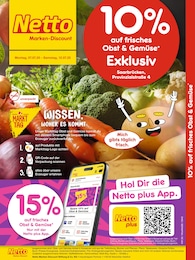Netto Marken-Discount Prospekt für Saarbrücken mit 2 Seiten Netto Marken-Discount Prospekt für Saarbrücken: "10% auf Obst & Gemüse", 2 Seiten, 07.07.2025 - 12.07.2025