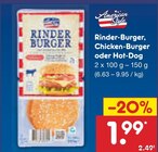 Rinder-Burger, Chicken-Burger oder Hot-Dog von American Style im aktuellen Netto Marken-Discount Prospekt