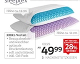 Sleeptex Nackenstützkissen „Cartino“ im XXXLutz Prospekt Sleeptex Nackenstützkissen „Cartino“ von Sleeptex im aktuellen XXXLutz Prospekt für 49,99 €
