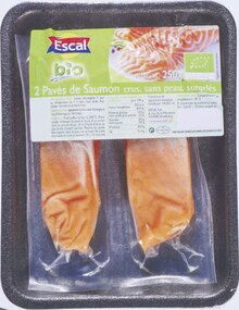 Pavés de saumon crus bio surgelés - Casino Supermarchés à Colombes Pavés de saumon crus bio surgelés en promo chez Casino Supermarchés Colombes à 4,60 €