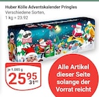 Adventskalender Pringles Angebote von Huber Kölle bei GLOBUS Erlangen für 25,95 €