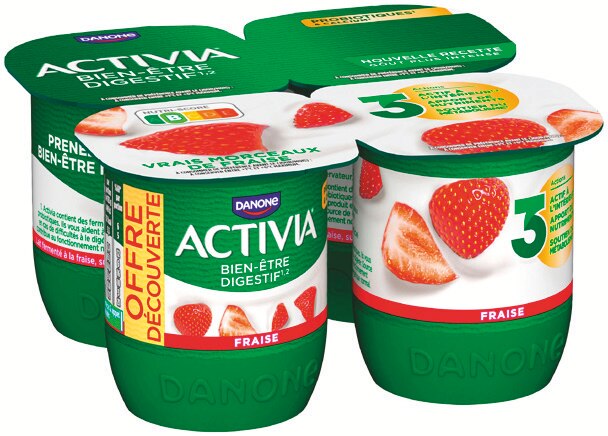 DANONE Activia fraise probiotiques