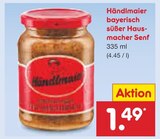 bayerisch süßer Hausmacher Senf im Angebot bei Netto Marken-Discount in Gera bayerisch süßer Hausmacher Senf Angebote von Händlmaier bei Netto Marken-Discount Gera für 1,49 €