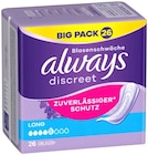 Discreet Big Pack von Always für 3,29 € bei Penny im Angebot Discreet Big Pack von Always im aktuellen Penny Prospekt
