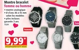 Montre bracelet femme ou homme en promo chez Norma Haguenau à 9,99 €