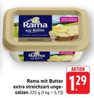 mit Butter extra streichzart ungesalzen im Angebot bei EDEKA in Offenburg mit Butter extra streichzart ungesalzen Angebote von Rama bei EDEKA Offenburg für 1,29 €