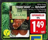 Vegane Salami im EDEKA Prospekt Vegane Salami von Billie Green im aktuellen EDEKA Prospekt für 1,49 €