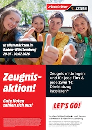 MediaMarkt Saturn Prospekt für Singen mit 1 Seite MediaMarkt Saturn Prospekt für Singen: "Zeugnisaktion!", 1 Seite, 29.07.2026 - 30.07.2026