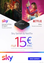 Aktueller Sky Ensdorf Prospekt "Sky Serien & Netflix" mit 4 Seiten