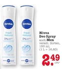 Deo Spray Fresh Natural im Angebot bei E center in Offenbach Deo Spray Fresh Natural Angebote von Nivea bei E center Offenbach für 2,49 €