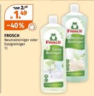 Neutralreiniger oder Essigreiniger von FROSCH im aktuellen Müller Prospekt für 1,49 €