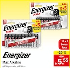 Max Alkaline AA Angebote von Energizer bei Zimmermann Wolfsburg für 5,55 €