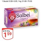 Salbei wohltuend-sanft im Angebot bei GLOBUS in Worms Salbei wohltuend-sanft Angebote von Teekanne bei GLOBUS Worms für 1,59 €