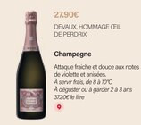 Champagne - DEVAUX, HOMMAGE ŒIL DE PERDRIX - Monoprix Chaville à Chaville Champagne - DEVAUX, HOMMAGE ŒIL DE PERDRIX en promo chez Monoprix Chaville Chaville à 27,90 €