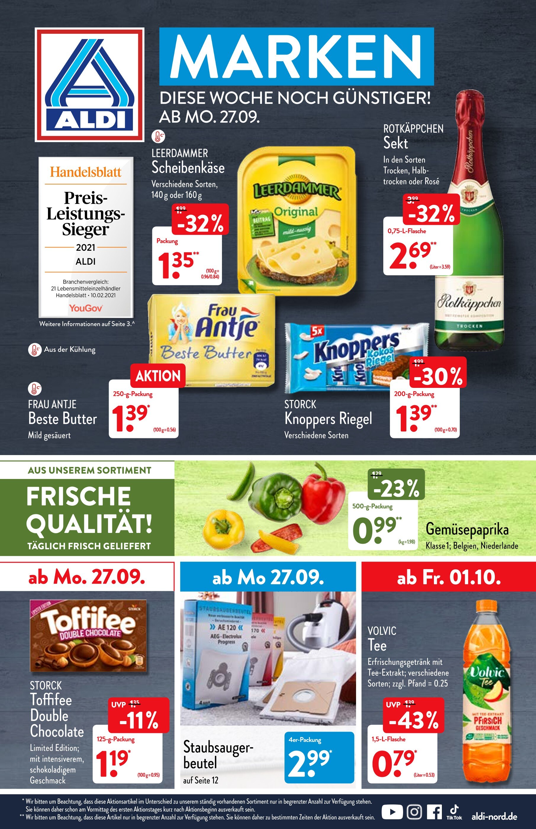 ALDI Nord Prospekt für Drahnsdorf mit 37 Seiten ALDI Nord Prospekt für Drahnsdorf: "ALDI. Jeden Tag besonders - einfach ALDI.", 37 Seiten, 27.09.2021 - 02.10.2021