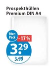 Prospekthüllen Premium DIN A4 im V-Markt Prospekt Prospekthüllen Premium DIN A4 von im aktuellen V-Markt Prospekt für 3,29 €