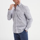 Chemise droite imprimée manches longues blanc homme dans le catalogue La Halle