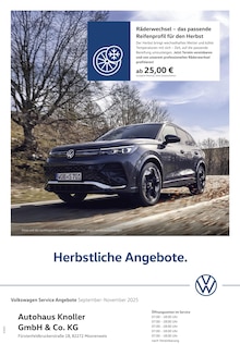 Aktueller Volkswagen Prospekt "Herbstliche Angebote." Seite 1 von 1 Seiten