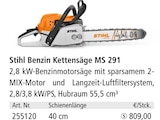 Benzin Kettensäge MS 291 Angebote von Stihl bei Holz Possling Berlin für 809,00 €