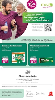 mea - meine apotheke Prospekt der Woche "Unsere September-Angebote" Seite 1, 01.09.2025 bis 30.09.2025 für Greifswald Aktueller mea - meine apotheke Prospekt "Unsere September-Angebote" Seite 1 von 4 Seiten für Greifswald
