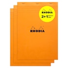 Rhodia - 2 Blocs notes N°18 - 80 feuilles - 80 g - petits carreaux + 1 gratuit dans le catalogue Bureau Vallée