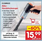 Akku-Handstaubsauger Angebote von Cleanmaxx bei Netto Marken-Discount Jena für 15,99 €