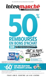 Prospectus Intermarché à Argeliers, "50% REMBOURSÉS EN BONS D'ACHAT SUR TOUT LE RAYON LESSIVE", 22 pages de promos valables du 30/04/2024 au 12/05/2024