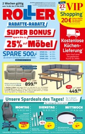 Sofa im ROLLER Prospekt in Marl Aktueller ROLLER Prospekt mit Sofa, "ROLLER RABATTE RABATZ", Seite 1