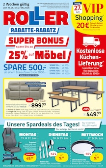 Couch im aktuellen ROLLER Prospekt (Hannover) Couch im ROLLER Prospekt "ROLLER RABATTE RABATZ" mit 16 Seiten (Hannover)
