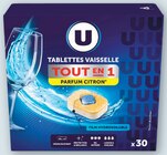 Tablettes lave-vaisselle citron tout en 1 - U en promo chez U Express Clichy-sous-Bois à 3,00 €
