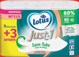Papier hygiénique sans tube just one x9 + 3 rouleaux offerts - LOTUS en promo chez Intermarché Express Papier hygiénique sans tube just one x9 + 3 rouleaux offerts - LOTUS dans le catalogue Intermarché Express