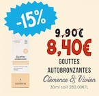 Gouttes Autobronzantes - Clémence & Vivien à 8,40 € dans le catalogue Naturalia