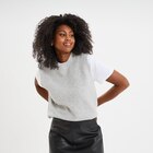 Pull sans manches col rond gris clair femme - La Halle Pull sans manches col rond gris clair femme à 9,99 € dans le catalogue La Halle